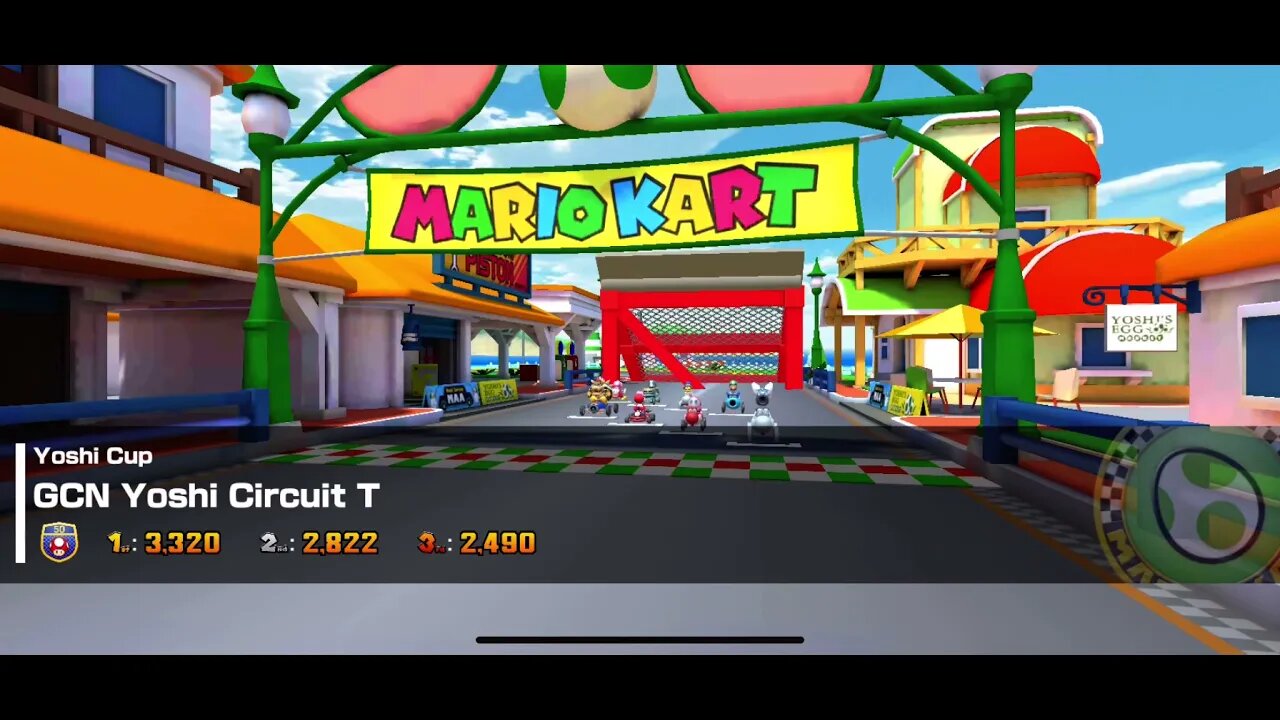 Mario Kart Tour - GCN Yoshi Circuit T Gameplay