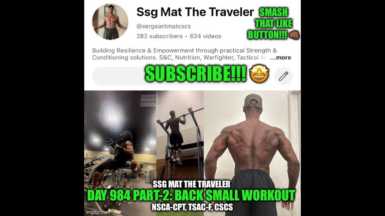 Day 984 Part-2: Post-Conditioning Back Small Workout