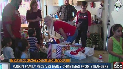 Ruskin family receives early Christmas from strangers