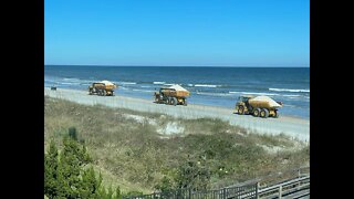 Dune restoration has started! Dodged a bullet !! 🚚