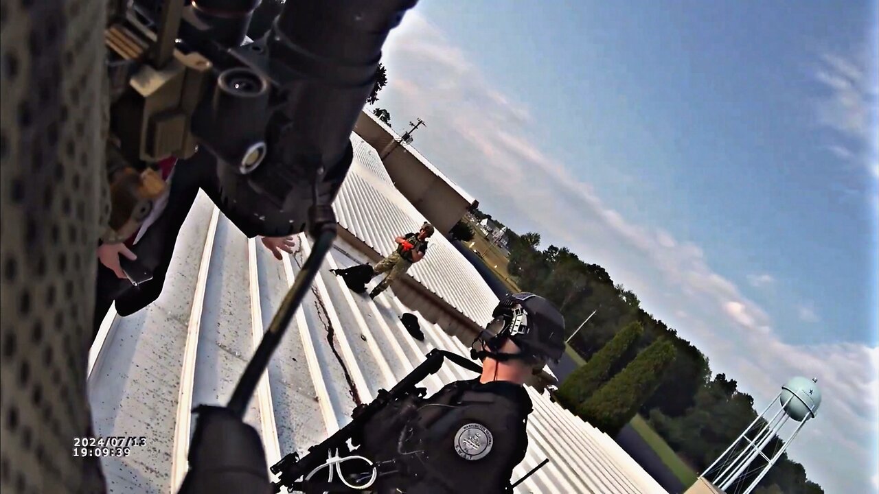🚨NEW: Body cam footage from the rooftop after Donald Trump’s assassination attempt has been released