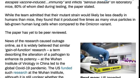 🟨 波士頓大學的美國科學家創造了新的致命 Covid 變種 🟨