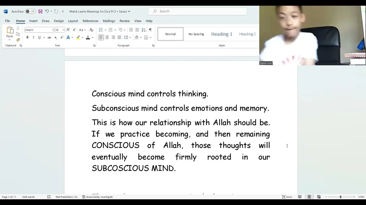 Mahdi Learns Meaning of the Word Du'a, pt 3