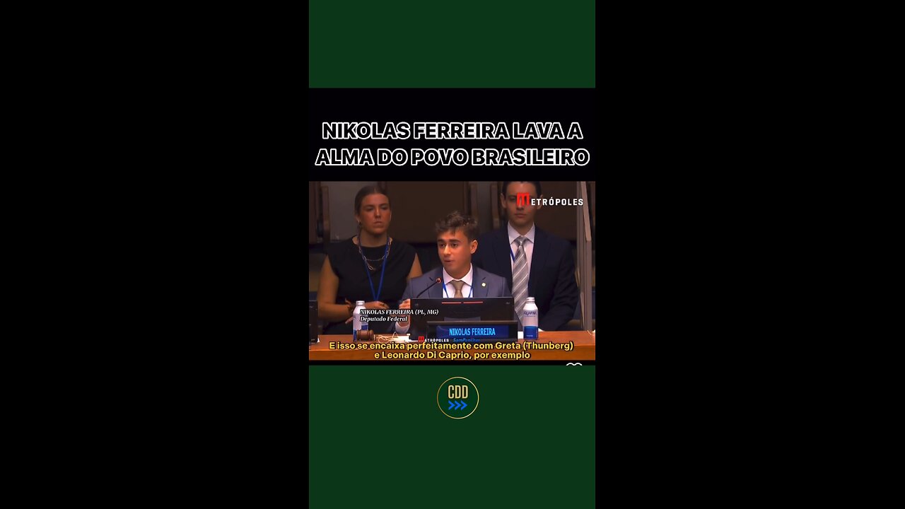 Nikolas Ferreira discursa na ONU e faz duras críticas a Leonardio Dicaprio e Greta Thunberg