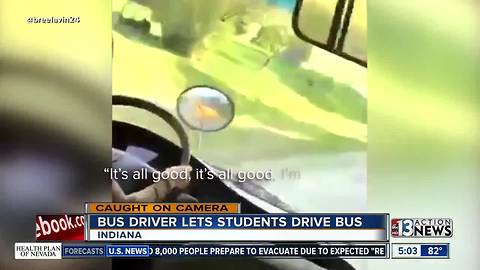 Indiana school bus driver lets kids drive bus