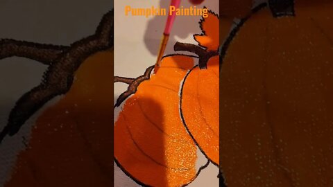 Fall Pumpkins and Fall Leaves Painting #fall #halloween #art