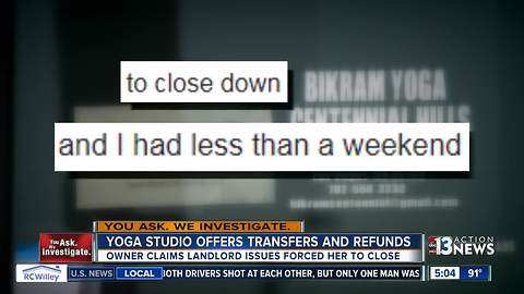 UPDATE: Yoga studio owner offers membership transfers, refunds after mysterious closure