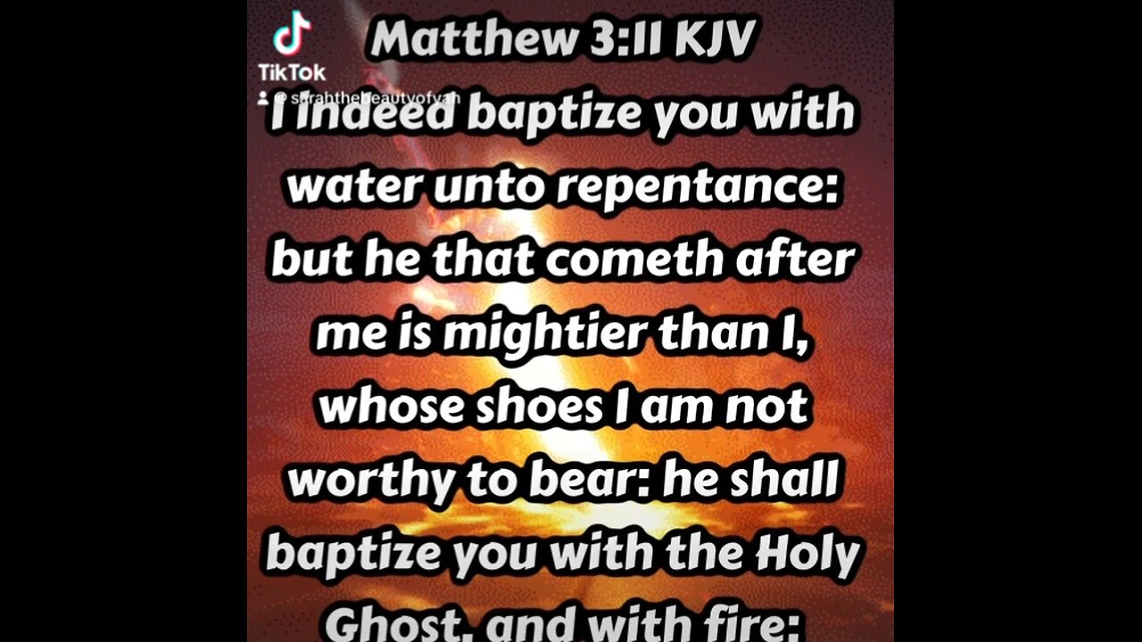 The Lord will baptize you with the Holy Ghost and fire 