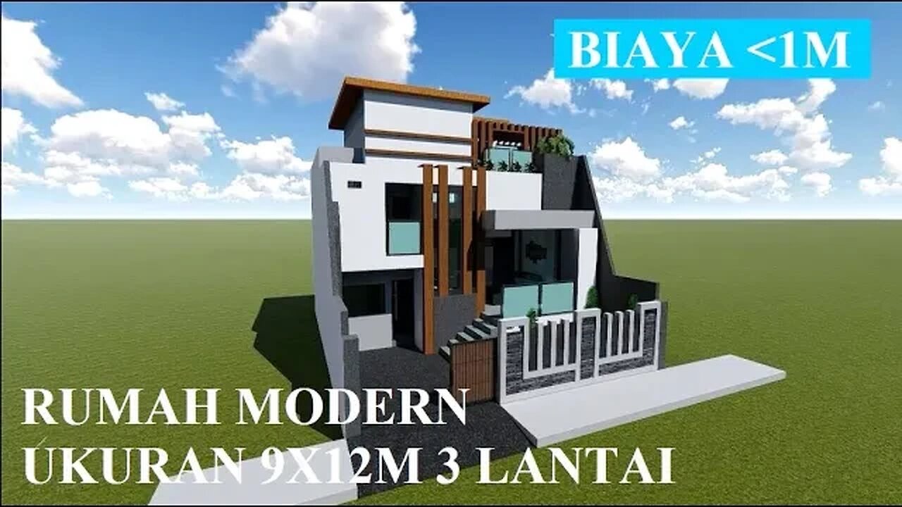 Desain Rumah Luxury Modern 9x12m 3 Lantai