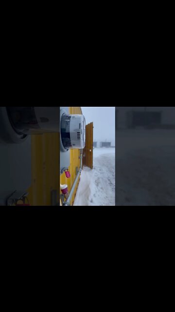 Outside in a blizzard