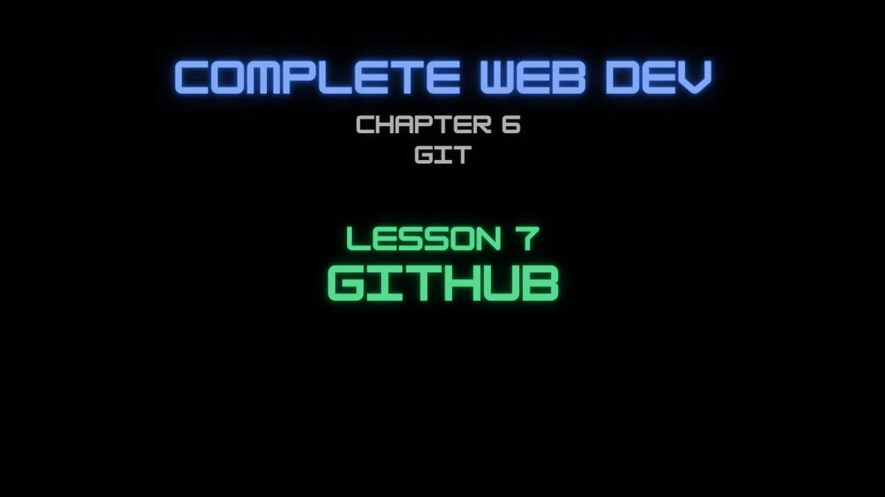 Complete Web Developer Chapter 6 - Lesson 7 GitHub