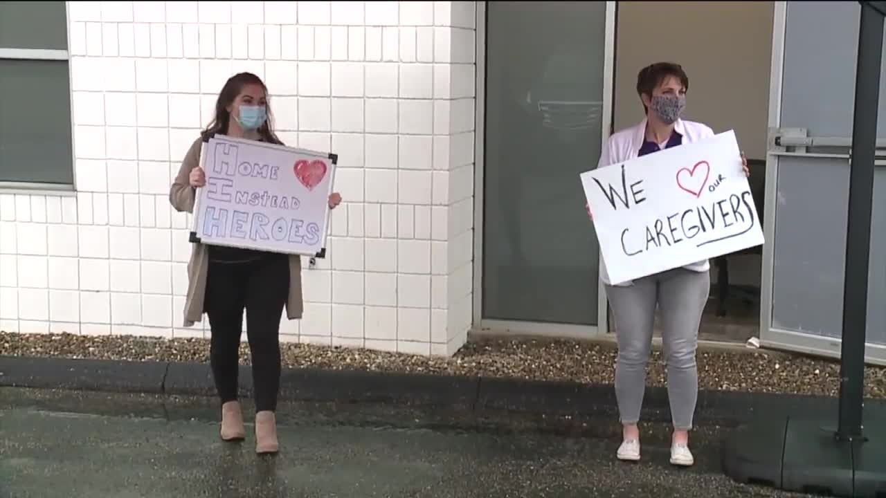 Caregivers treated to drive-thru breakfast in Oakwood Village