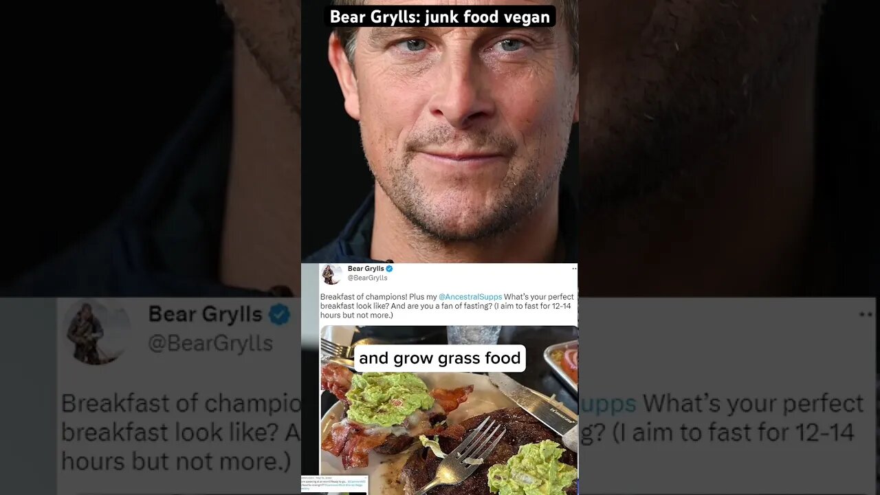 Junk food vegan vs whole food carnivore #shorts #beargrylls