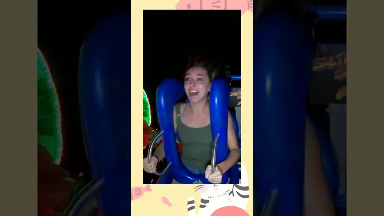 slingshot ride girl falls out / slingshot rider girl part 32 #shorts