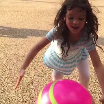 Girl Bounces A Ball But Then Out of Nowhere A Bike Runs into Her