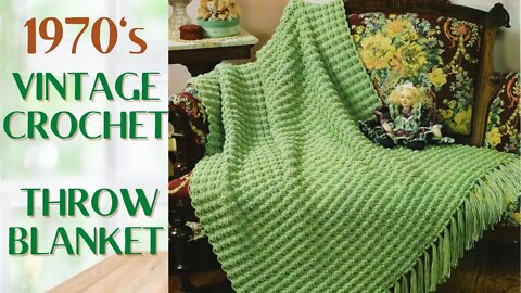 Vintage Crochet Throw Blanket - Gentle waves make this vintage piece a must make, Beginner friendly