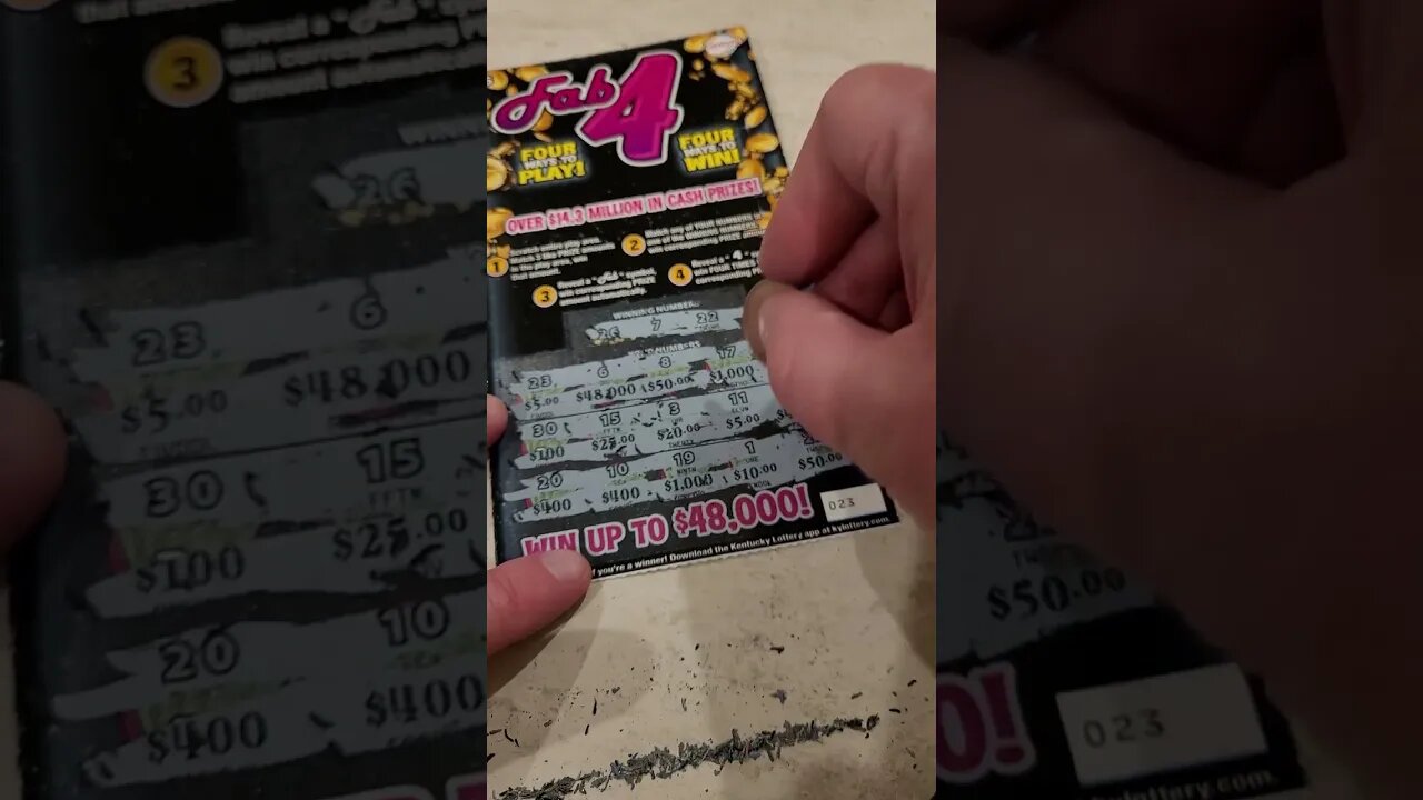 Scratching $5 Lottery Tickets FAB 4 from Kentucky!
