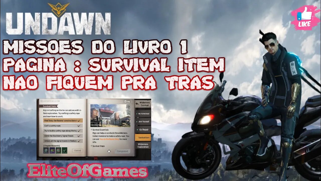 UNDAWN MISSOES DO LIVRO PAGINA SURVIVAL ITEM