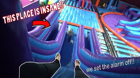 OVERNIGHT IN INSANE INFLATABLE THEME PARK!