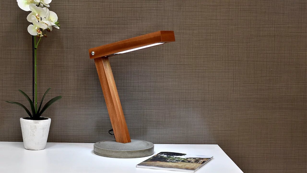 Diy LED Desk Lamp With Concrete Base