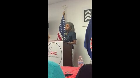 Winsome Sears speaking in VA Beach 9 16 22 , VFAF Chaplain Corps on site at vet outreach center