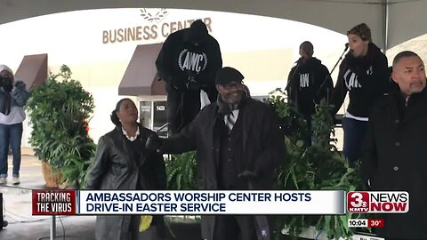 Omaha church hosts first drive-in service