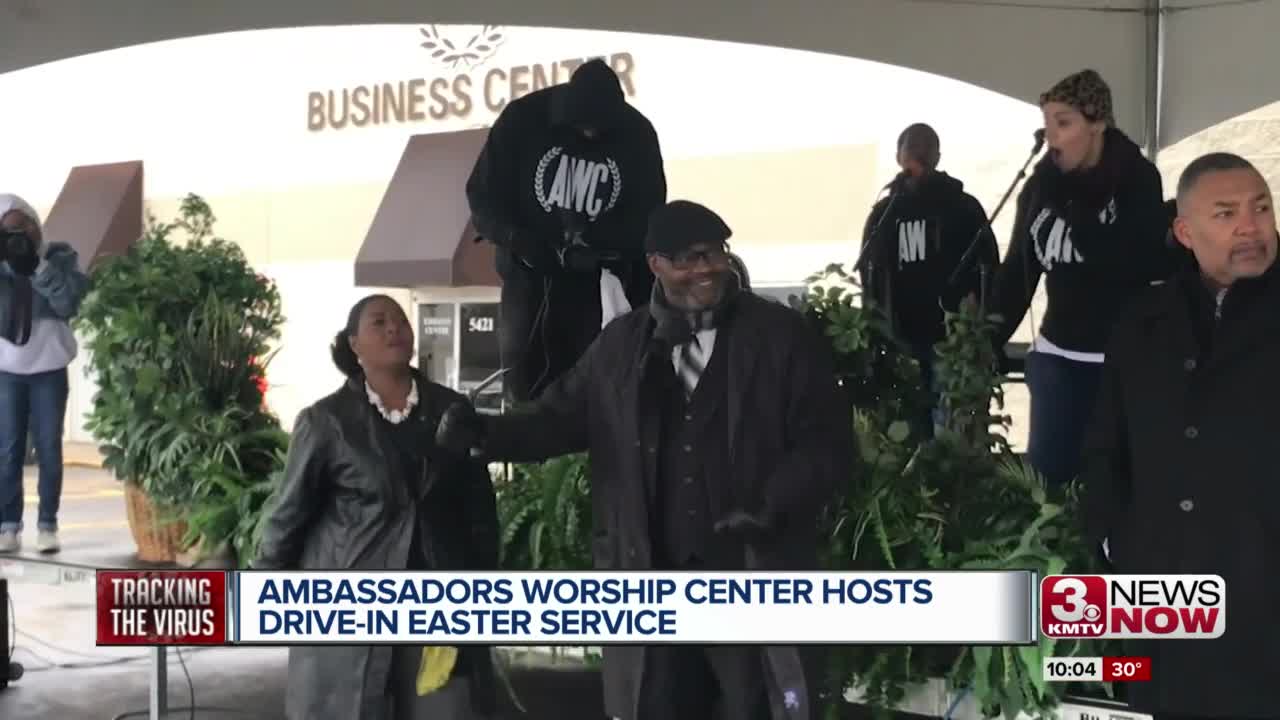 Omaha church hosts first drive-in service