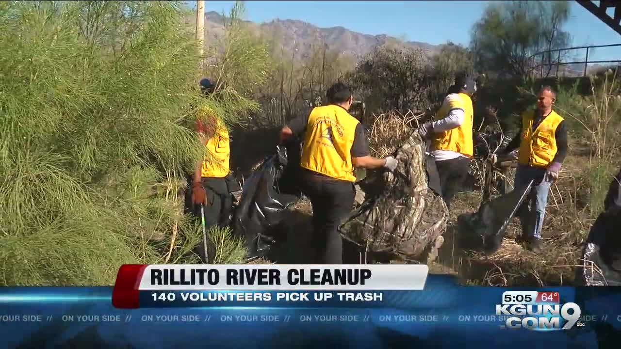 140 volunteers cleanup Rillito River at the Alvernon Bridge