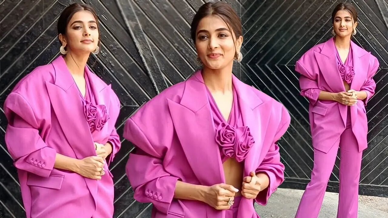 Pooja Hegde Looking Gorgeous In Pink Outfit During The Movie Promotion 'Kisi Ka Bhai Kisi Ki Jaan'