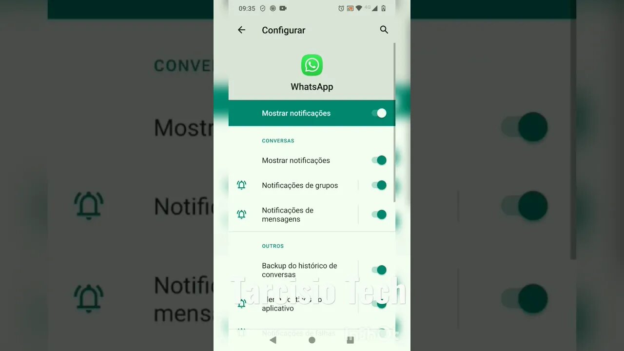 Desativar notificações do whatsapp #shorts