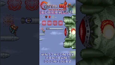 Contra III: The Alien Wars (SNES) Boss Battle - Anti-Contra Sergeant Dodriguez #Shorts