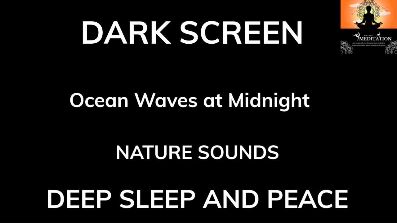 Ocean Waves at Midnight 40min Sounds for Sleeping BLACK SCREEN Sleep and Relaxation Dark Nature