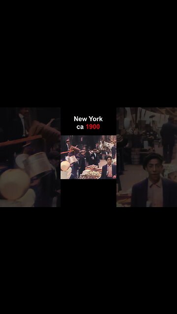 New York, ca 1900: A Busy Market Place on Manhattan's East Side | 60fps, Colorized, Enhanced