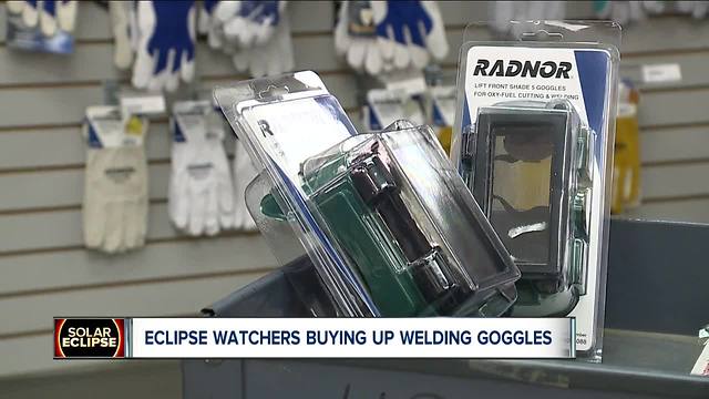 Welding, hardware stores in Cleveland mostly sold out of goggles ahead of Monday's solar eclipse