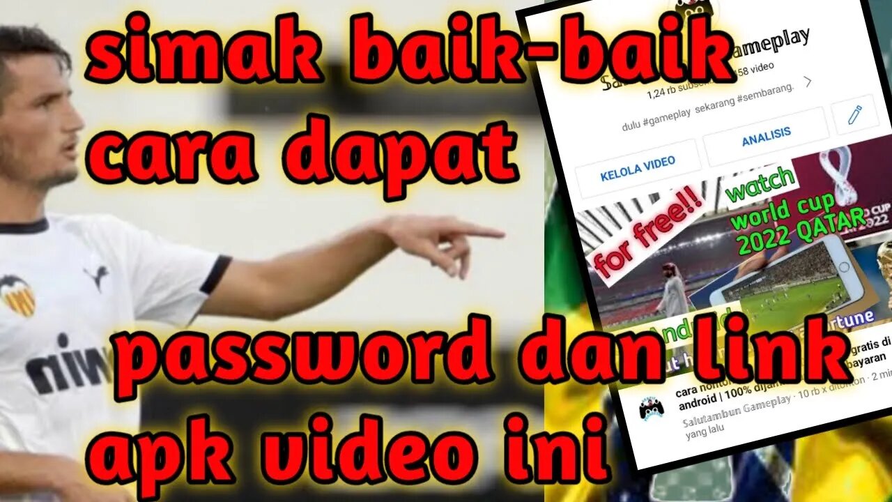 Cara dapetin password dan cara download link apk nonton piala dunia 2022 di video saya sebelumnya