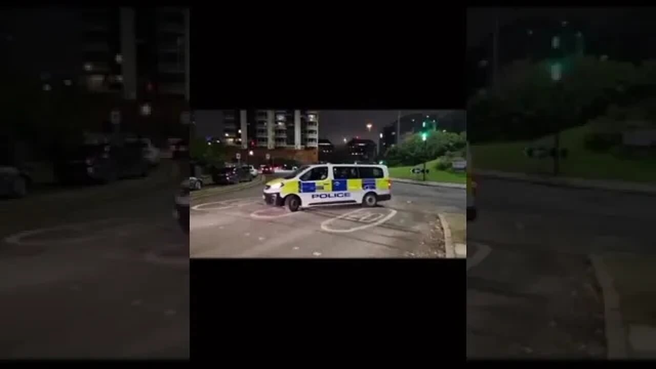 Police try jumping out of van to grab biker