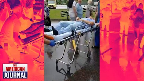 Twitching Man Wheeled Out Of Vaccine Center