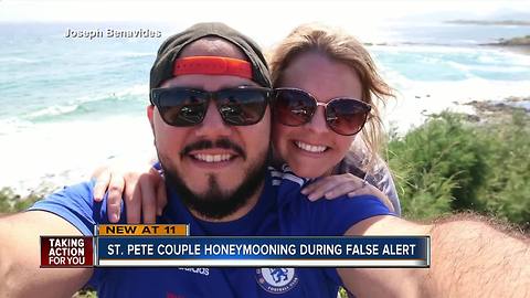 St Pete Couple Honeymooning during false alert