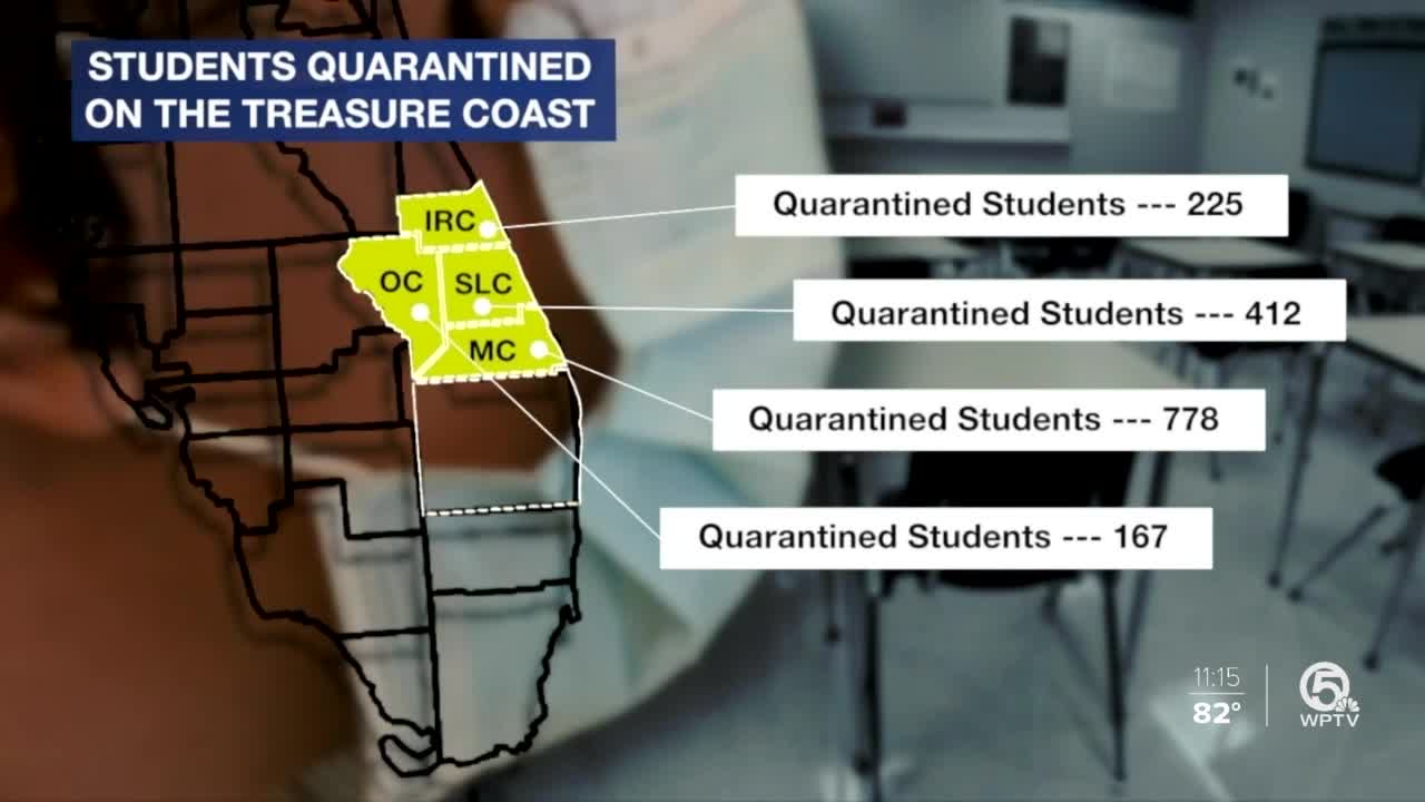 More than 1,500 students quarantined on Treasure Coast