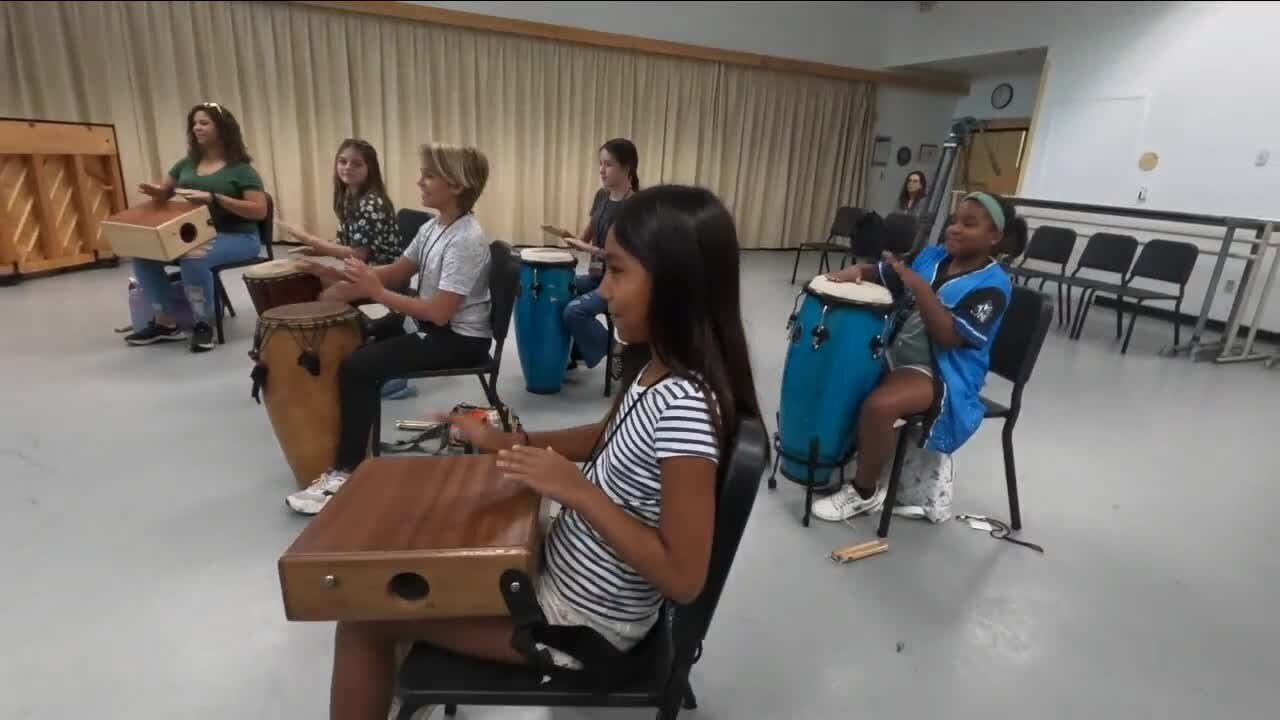 Legendary jazzman and drummer Fred Johnson teaches kids the art of the beat