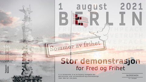 Demonstrasjon i Berlin 1. august 2021: "Året for frihet og fred"