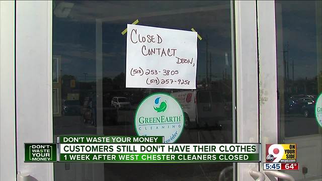 Dry cleaner disappears, taking customers' clothes