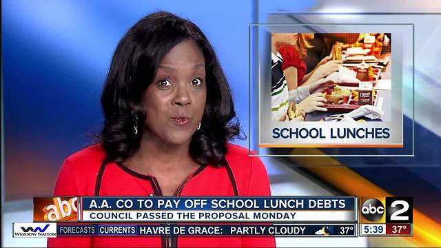 Anne Arundel County to pay off school lunch debts