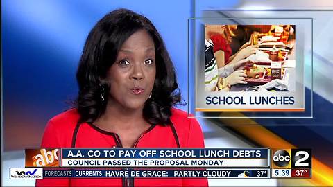 Anne Arundel County to pay off school lunch debts