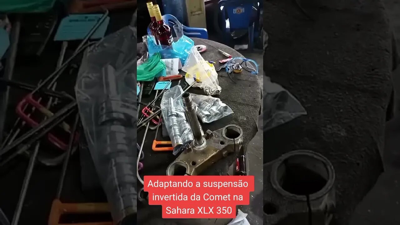 Adaptando suspensão invertida na Sahara e XLX 350 Parte 02
