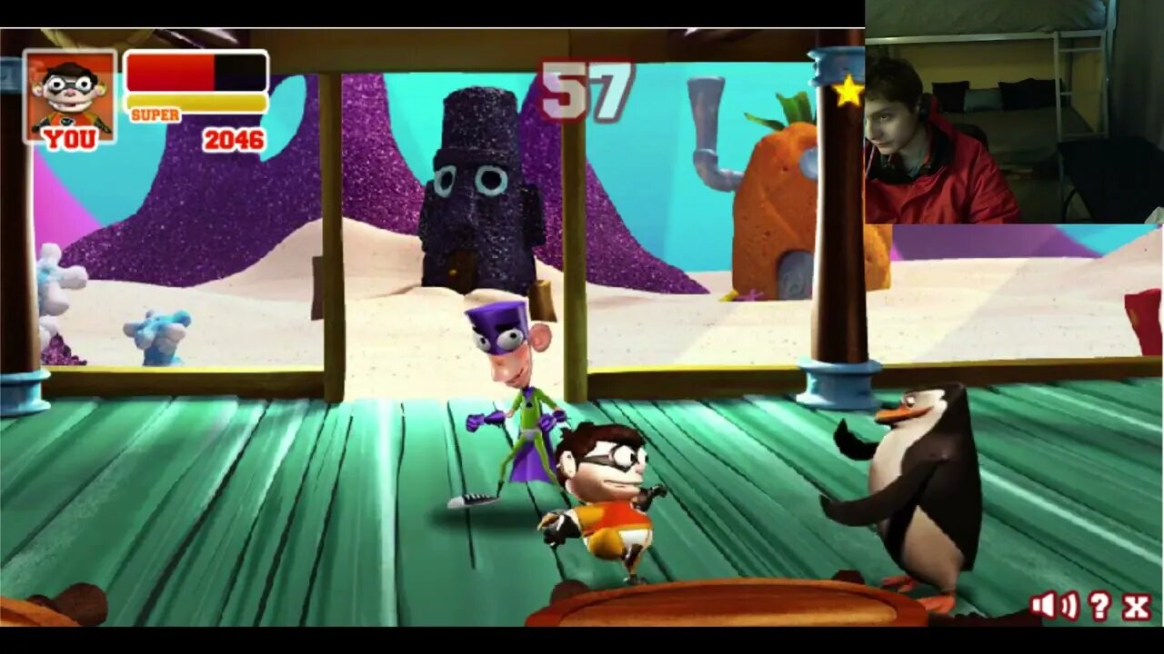 Skipper The Penguin VS Chum Chum The Sidekick In A Nickelodeon Super Brawl 2 Battle With Commentary