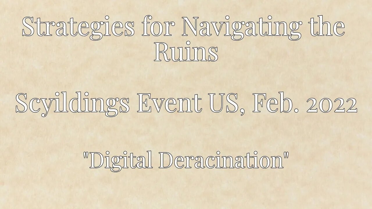 Sycldings US Event Speech "Digital Deracination"