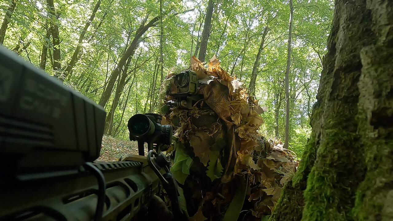 Afriendly airsoft game in the woods with the Wolverine MTW