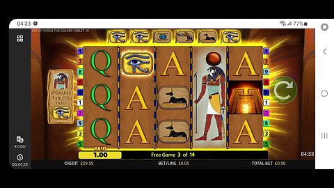 50p Bonus on Eye of Horus Golden Tablet .