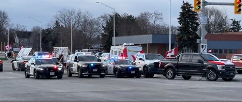 Police arrive in Windsor Ontario to clear Ambassador Bridge Blockade